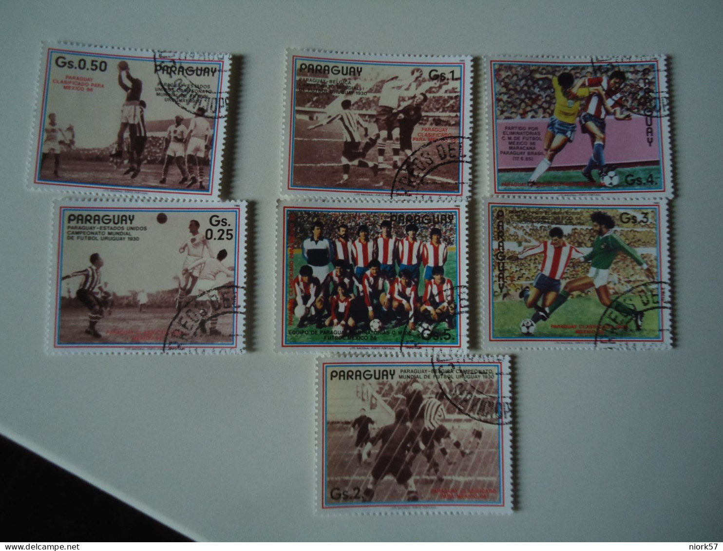PARAGUAY  USED  STAMPS  SET 7  FOOTBALL SOCCER WORLD CUP - Autres & Non Classés