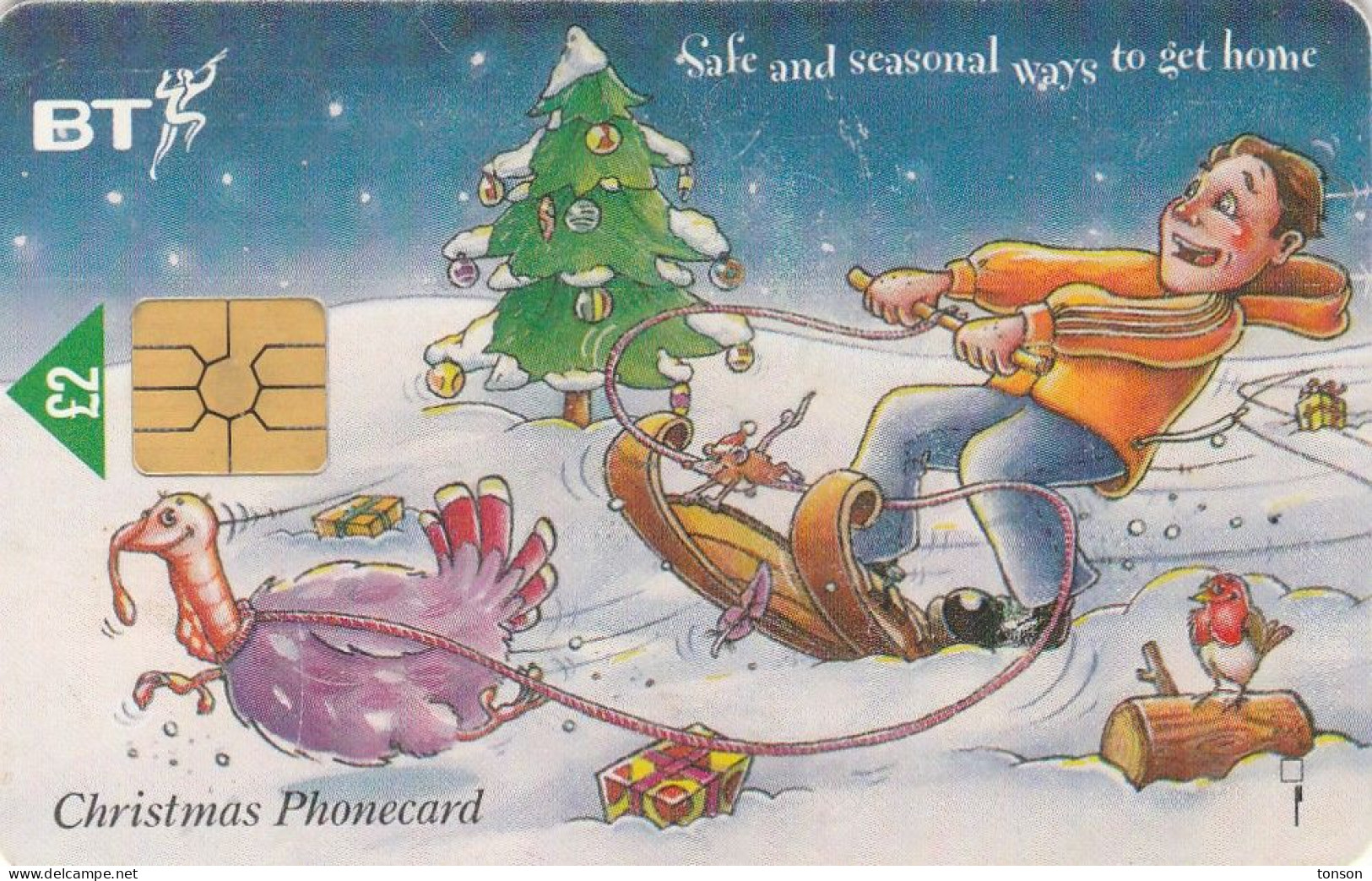 UK, BCC-053, Anti-drink/drive 1 - Turkey, Christmas, 2 Scans. - BT Algemeen