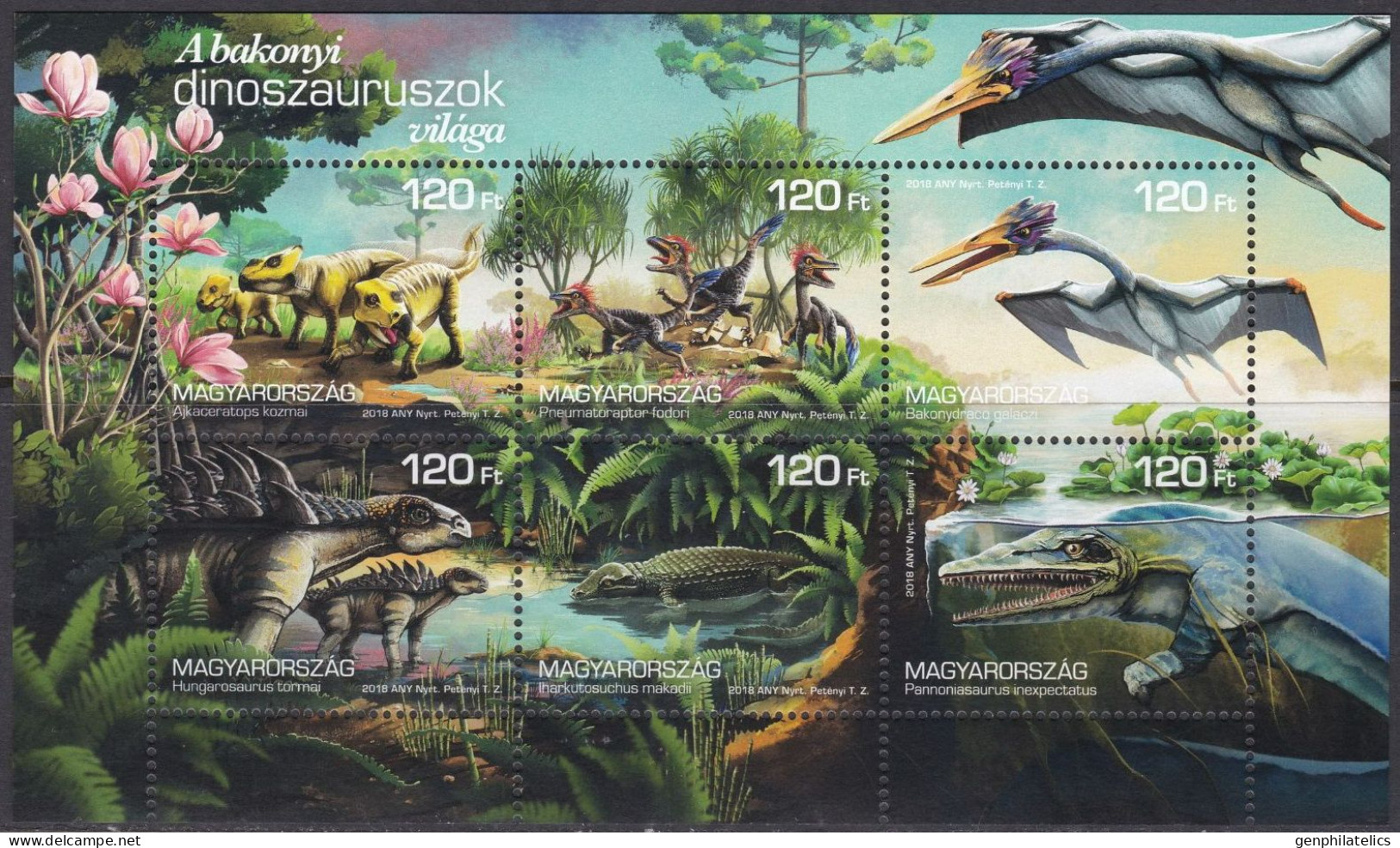 HUNGARY 2018 FAUNA Prehistoric Animals DINOSAURS - Fine S/S MNH - Nuevos