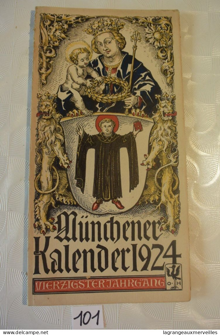 C101 MUNCHENER KALENDER 1924 German Pulp Paper Otto Hupp WW1 WW2 - Grand Format : 1921-40