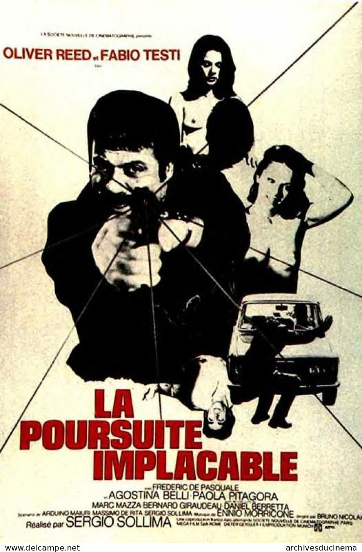 SERGIO SOLLIMA FABIO TEST OLIVER REED  Affiche 120X160  POURSUITE IMPLACABLE / REVOLVER - Affiches & Posters