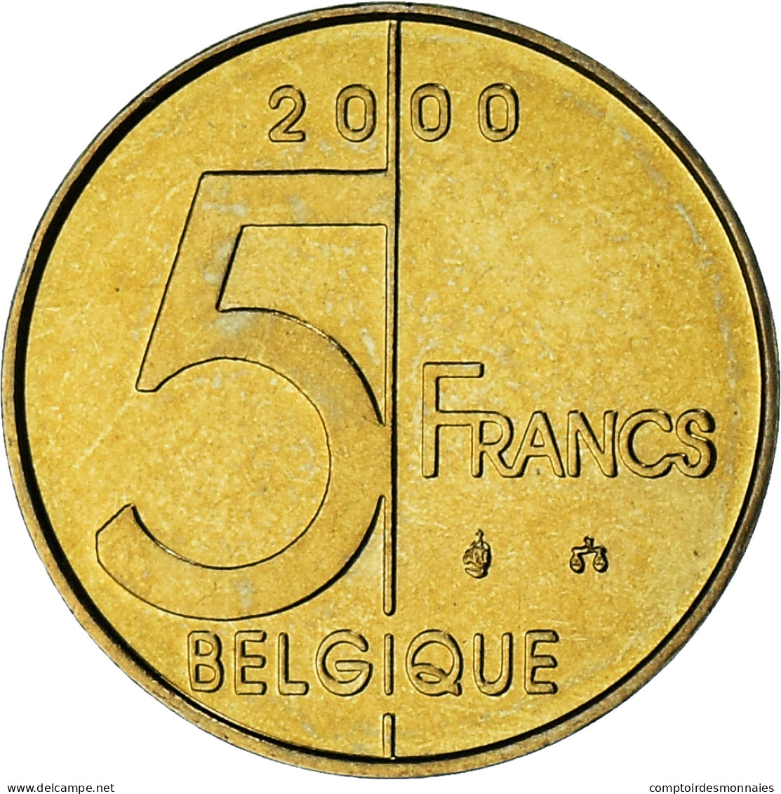 Belgique, Albert II, 5 Francs, 5 Frank, 2000, Série FDC, FDC, Bronze-Aluminium - 5 Francs