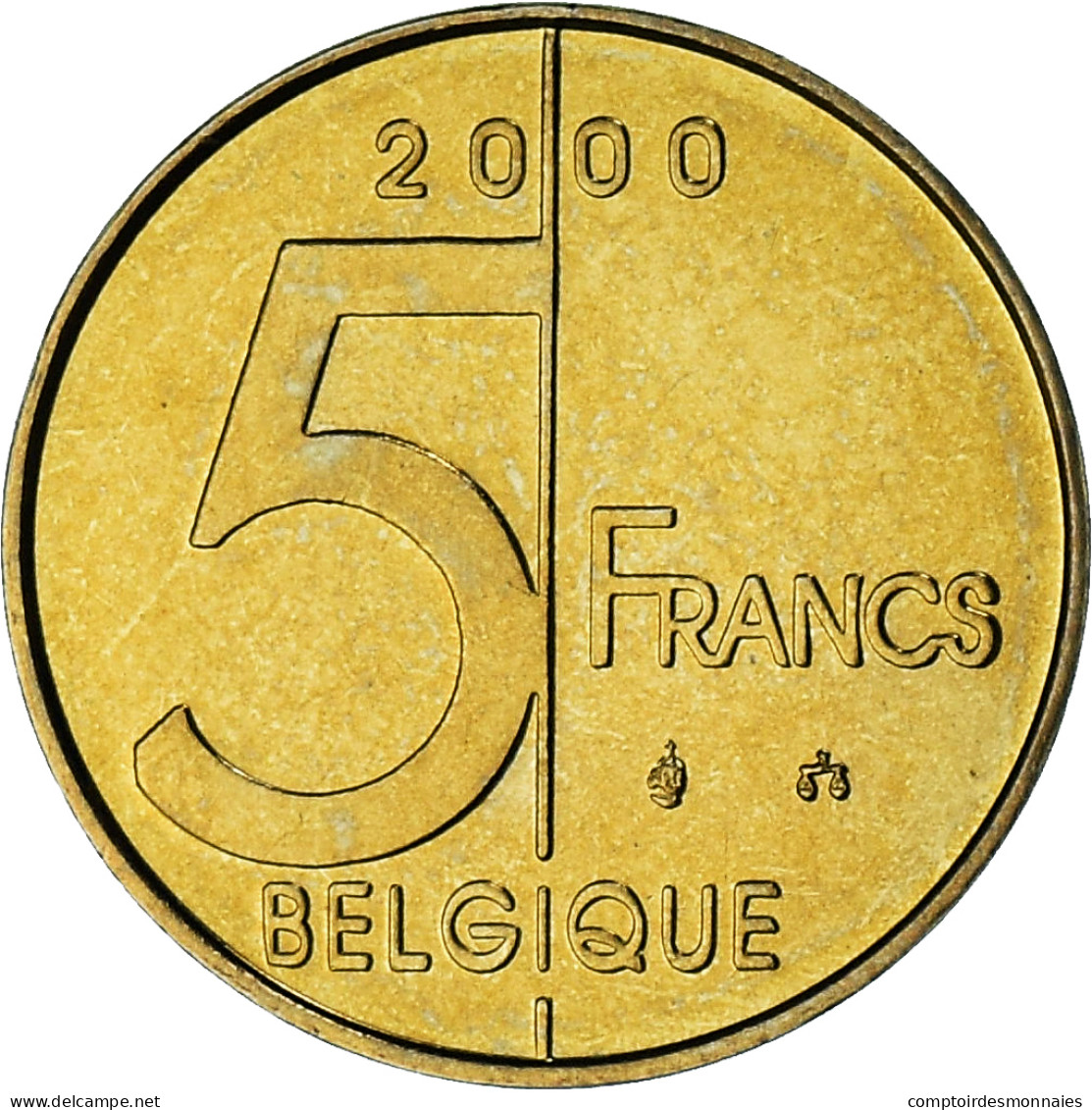 Belgique, Albert II, 5 Francs, 5 Frank, 2000, Série FDC, FDC, Bronze-Aluminium - 5 Frank