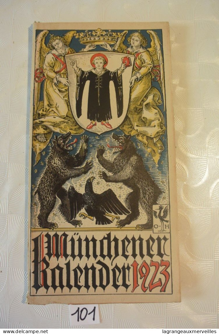 C101 MUNCHENER KALENDER 1923 German Pulp Paper Otto Hupp WW1 WW2 - Grand Format : 1901-20