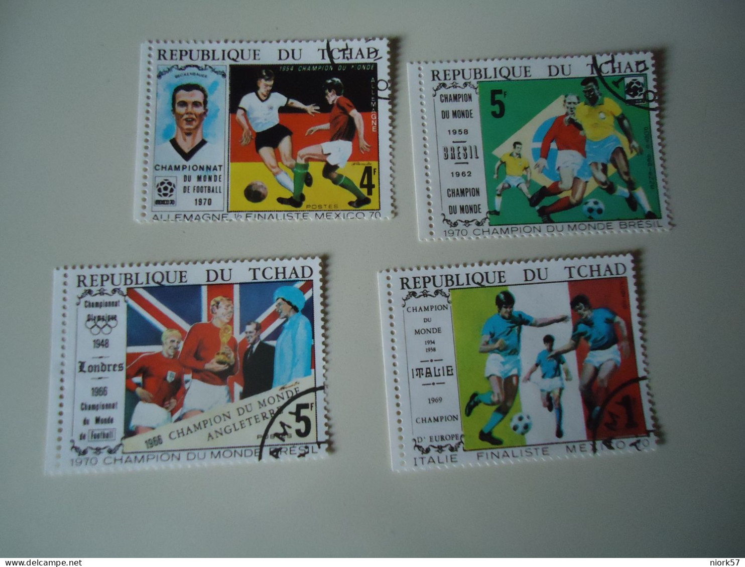 CHAD USED  STAMPS  SET 4  FOOTBALL SOCCER WORLD CUP - Autres & Non Classés