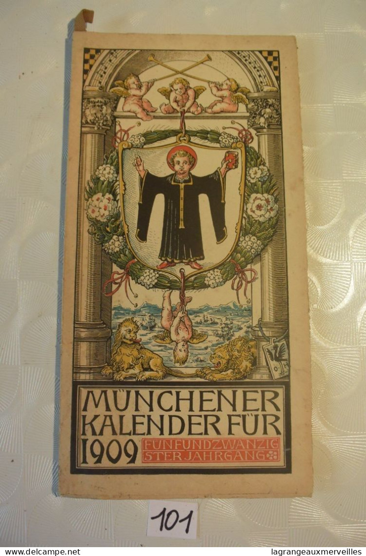 C101 MUNCHENER KALENDER 1909 German Pulp Paper Otto Hupp WW1 WW2 - Big : 1901-20