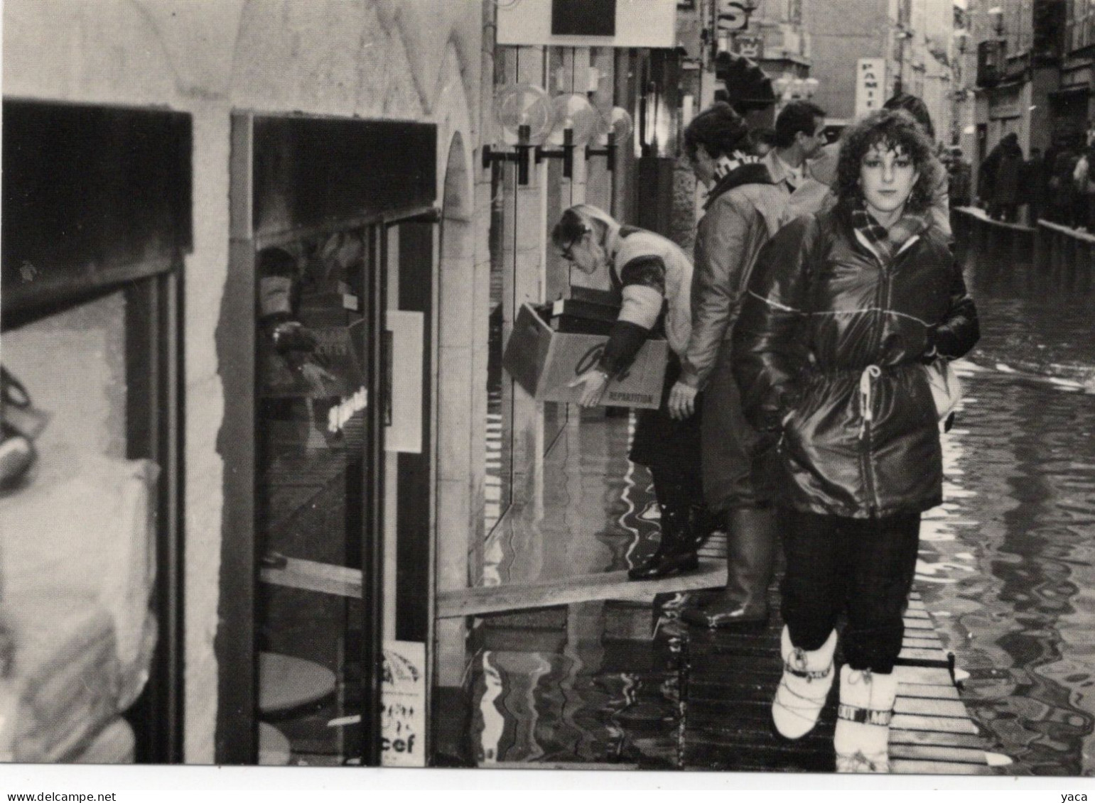 Macon - Inondations 1981 - Rue Carnot - Inondations