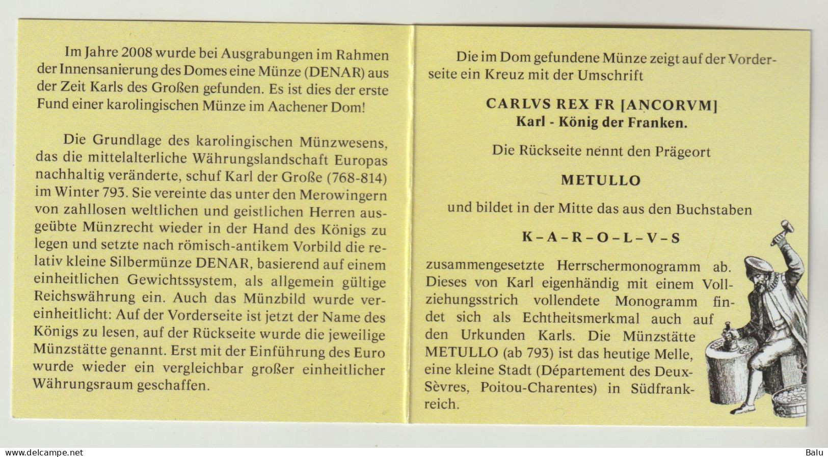 Ein Karolingischer Denar Karls Des Großen 793/94-814 Aus Dem Aachener Dom. Replik. 935er Sterlingsilber, 5 Scans - Counterfeits