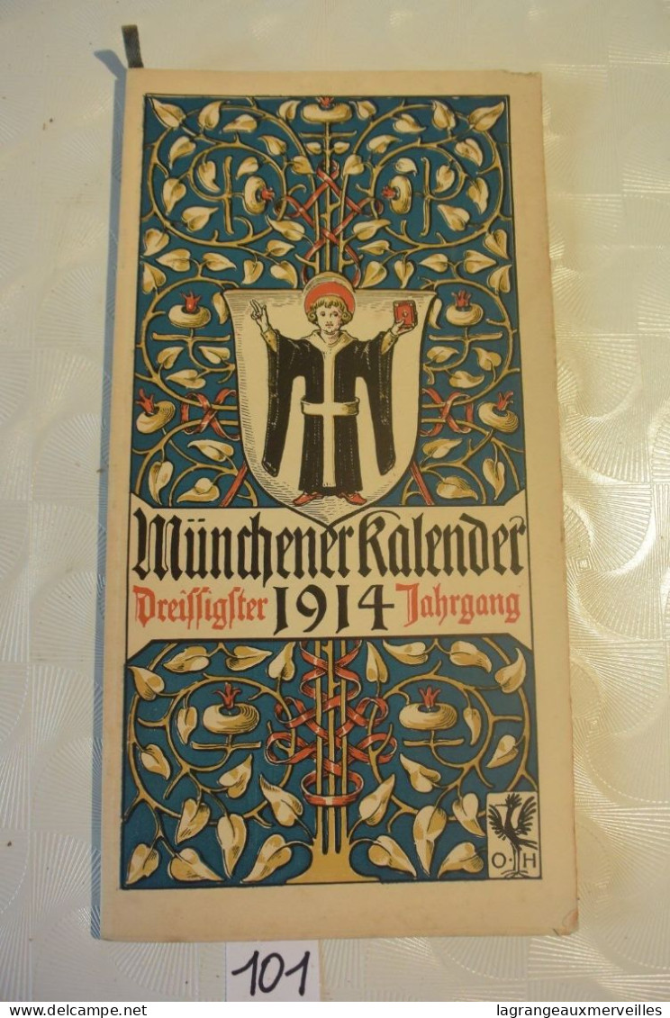 C101 MUNCHENER KALENDER 1914 German Pulp Paper Otto Hupp WW1 WW2 - Grand Format : 1901-20