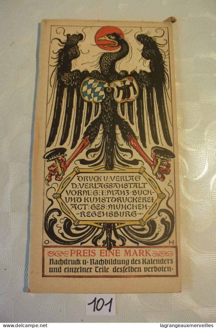 C101 MUNCHENER KALENDER 1910 German Pulp Paper Otto Hupp WW1 WW2 - Big : 1901-20