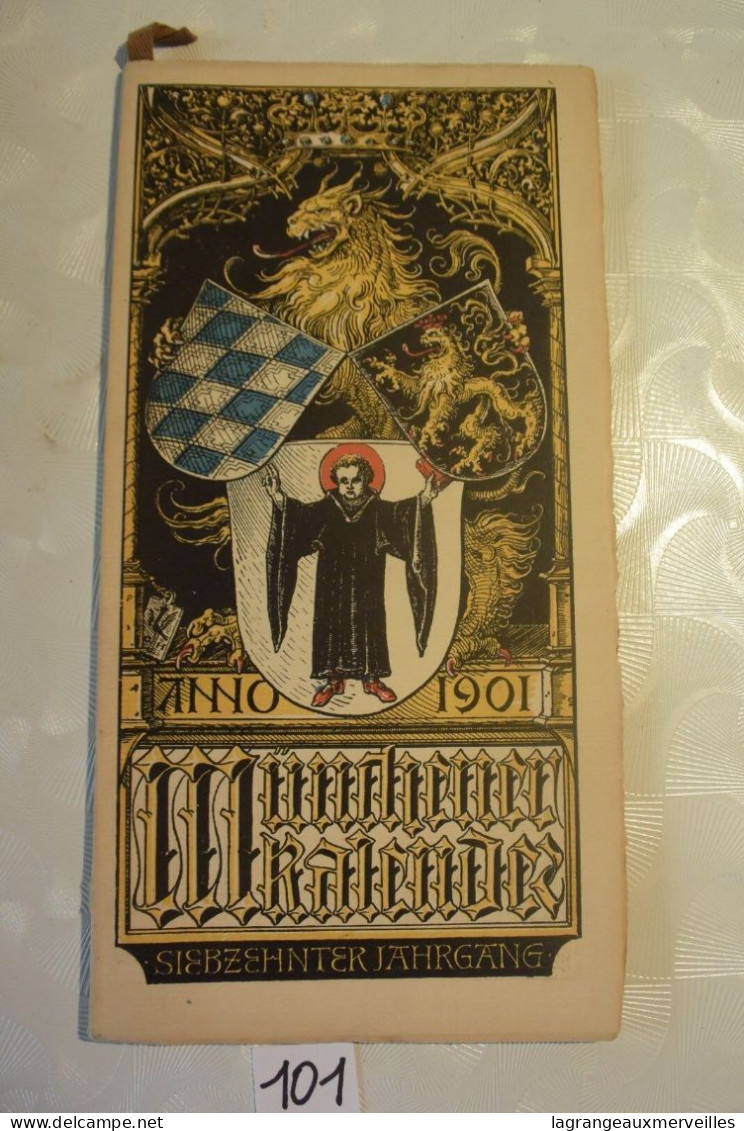 C101 MUNCHENER KALENDER 1901 German Pulp Paper Otto Hupp WW1 WW2 - Groot Formaat: 1901-20