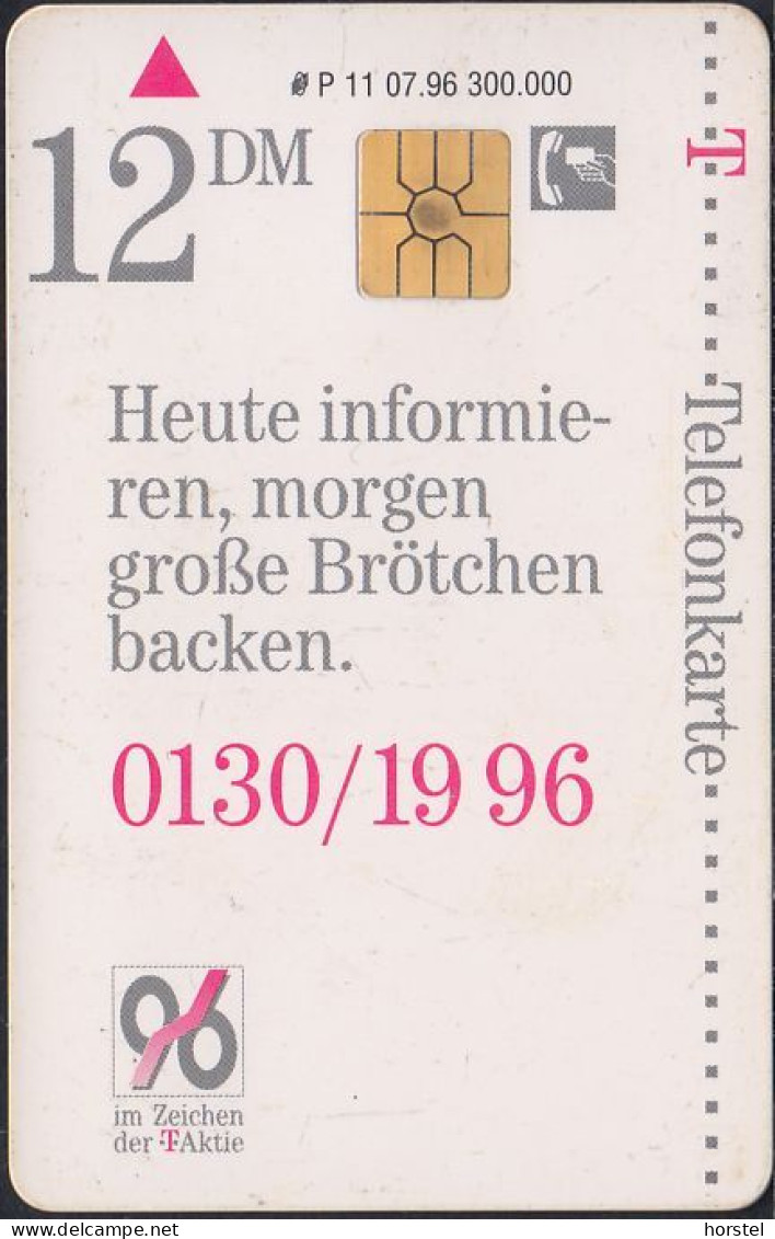 Germany P11/96 T-Aktie - Bäcker - P & PD-Series: Schalterkarten Der Dt. Telekom