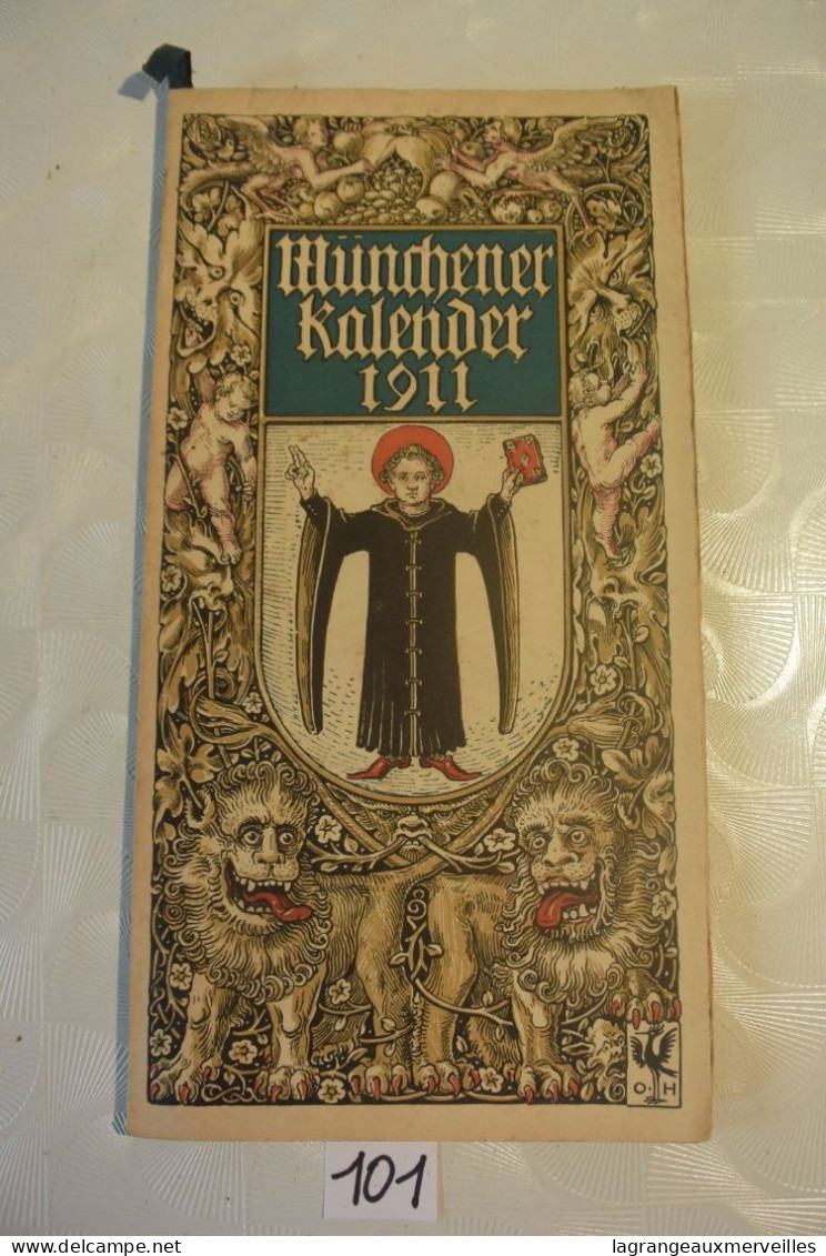 C101 MUNCHENER KALENDER 1911 German Pulp Paper Otto Hupp WW1 WW2 N°2 - Tamaño Grande : 1901-20