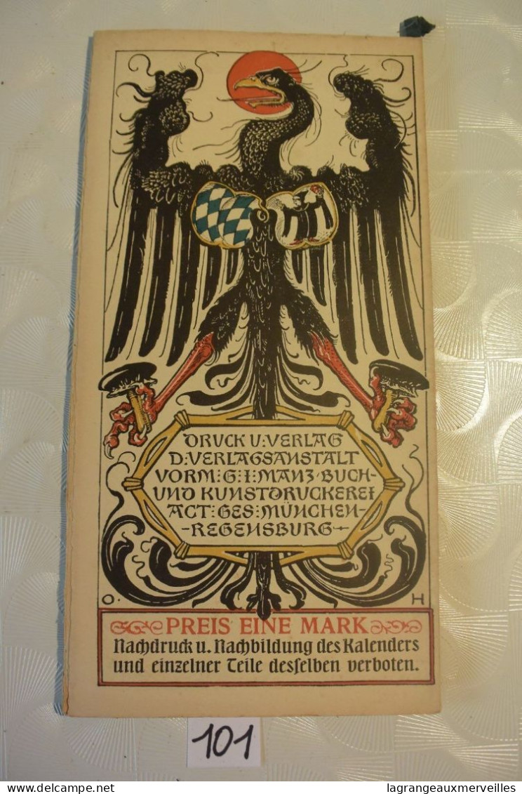 C101 MUNCHENER KALENDER 1911 German Pulp Paper Otto Hupp WW1 WW2 N°2 - Tamaño Grande : 1901-20