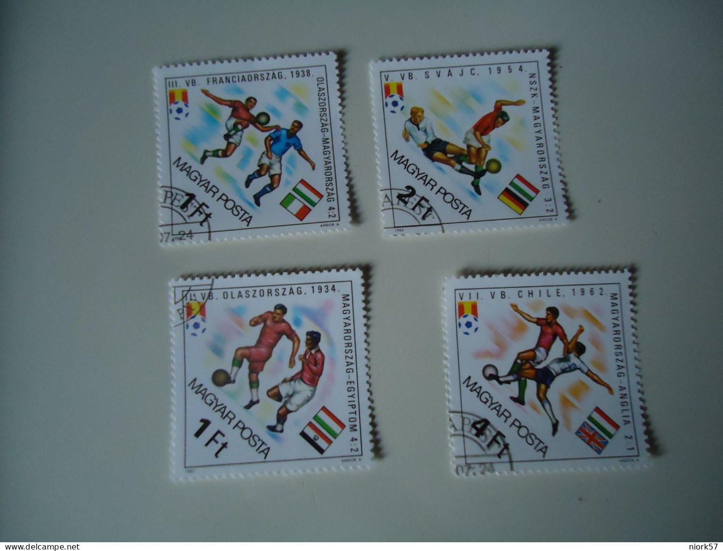 HUNGARY  STAMPS  SET 4  FOOTBALL SOCCER WORLD CUP - Other & Unclassified