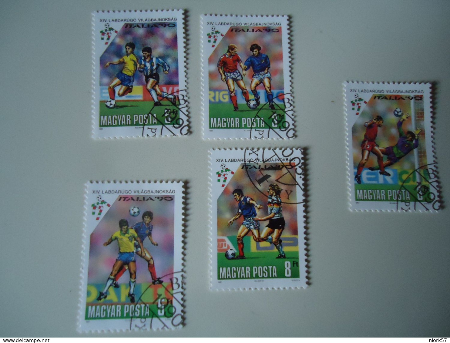 HUNGARY  STAMPS  SET 5 FOOTBALL SOCCER WORLD CUP ITALIA 90 - 1934 – Italie