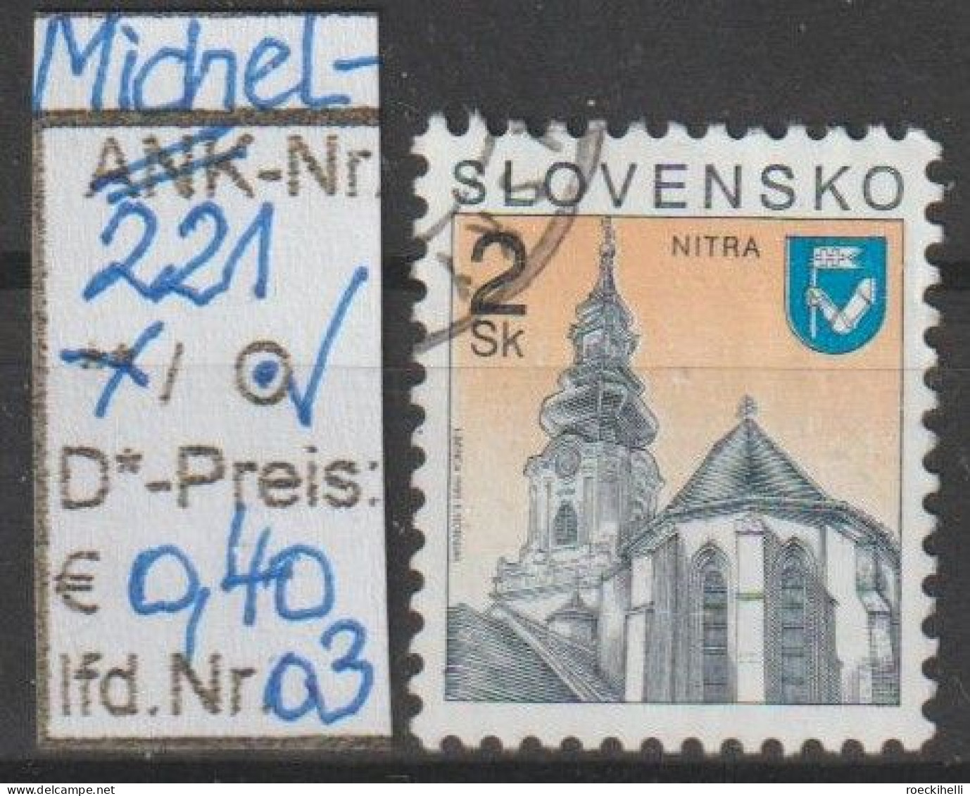 1995 - SLOWAKEI - FM/DM "Städte - Nitra" 2 Sk Mehrf. - O  Gestempelt - S.Scan (221o 01-03 Slowakei) - Gebruikt