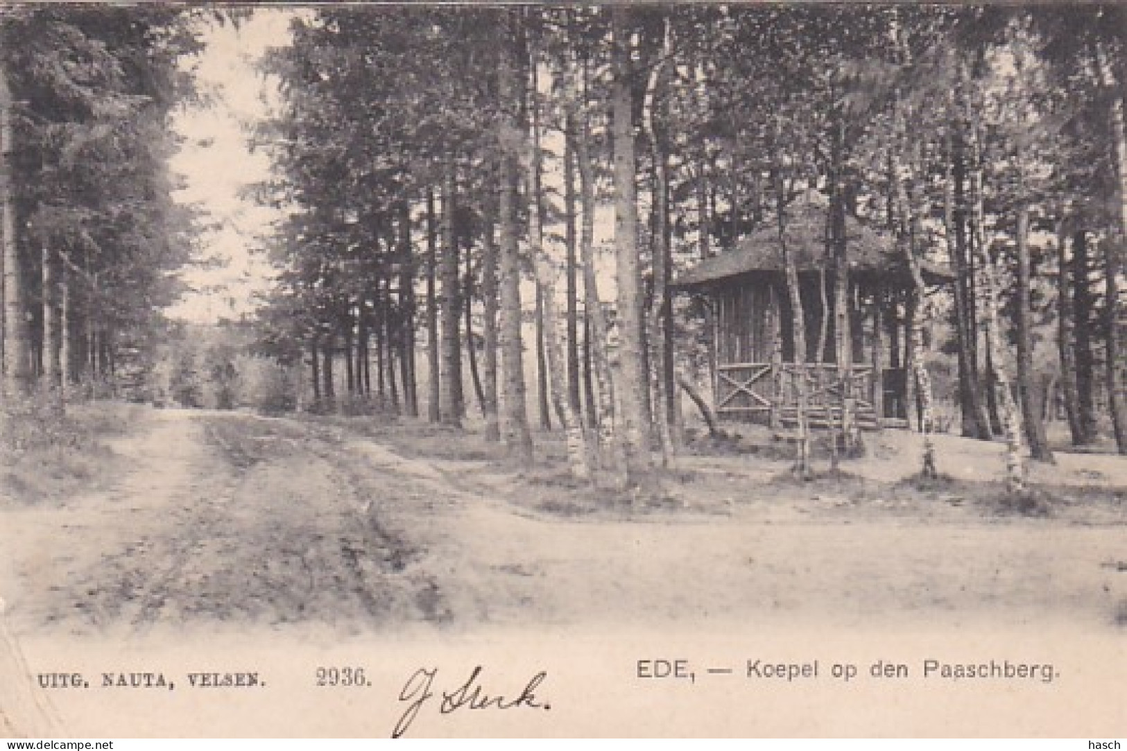484619Ede, Koepel Op Den Paaschberg 1915. (linksonder Vouwen) - Ede