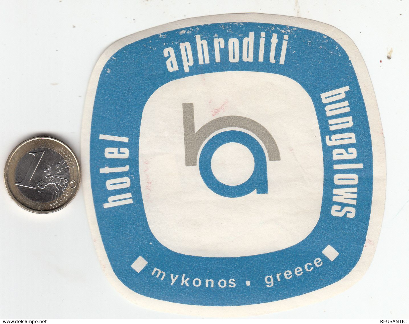 ETIQUETA - STICKER - LUGGAGE LABEL  HOTEL APHRODITI MYKONOS     GRECIA - GRECE - GREECE - Etiquetas De Hotel