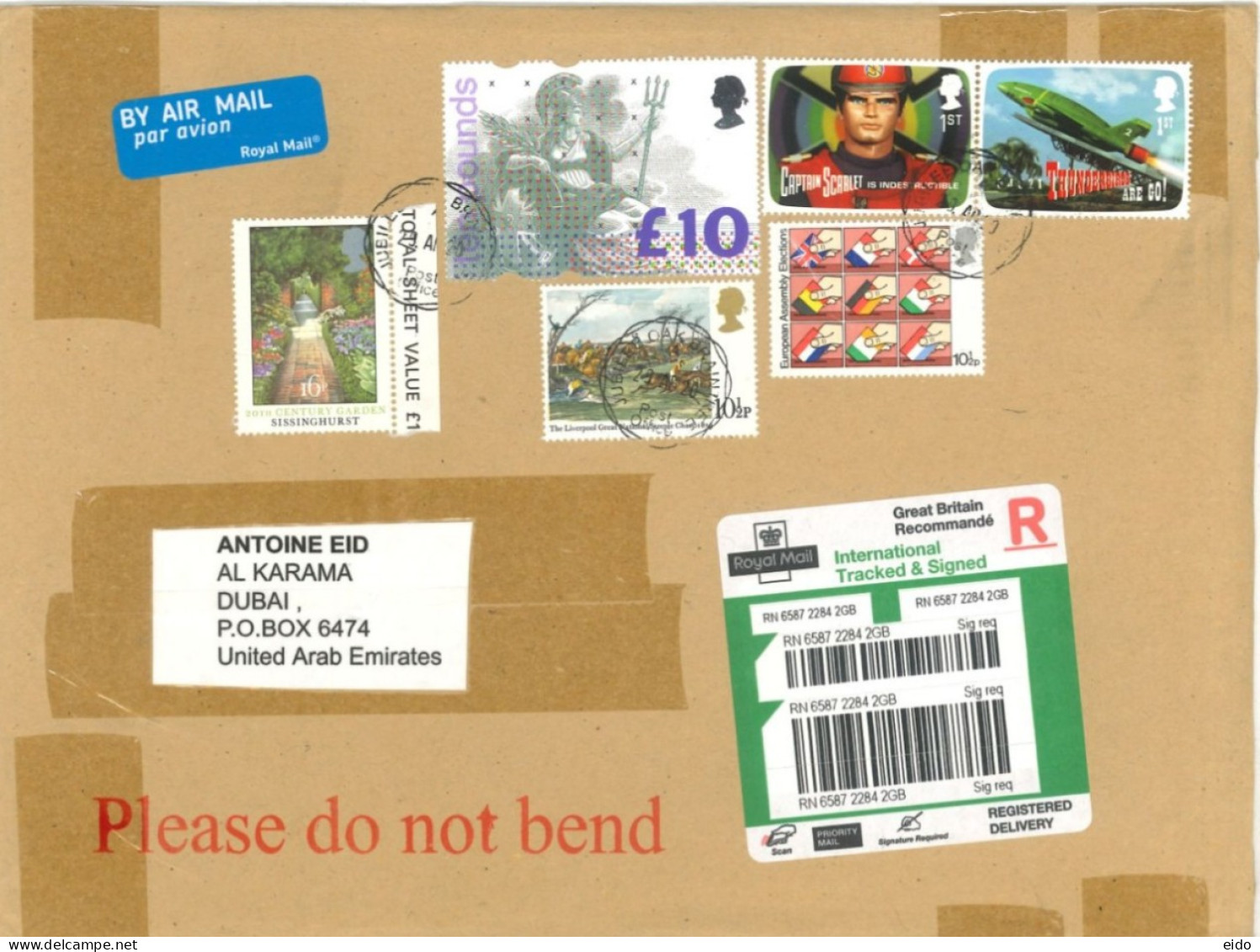 GREAT BRITIAN : 2007, REGISTERED STAMPS COVER TO DUBIA - Briefe U. Dokumente