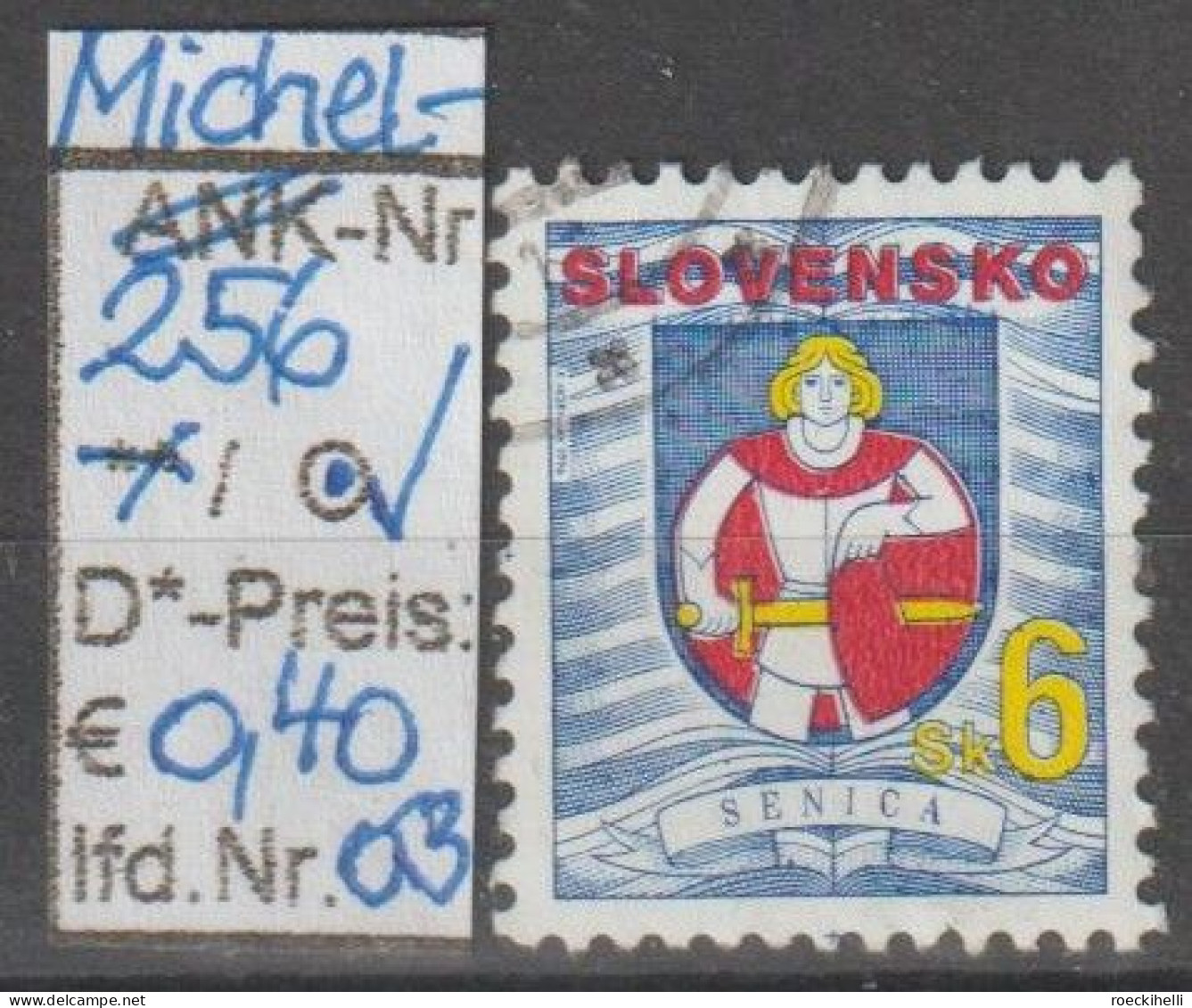 1996 - SLOWAKEI - FM/DM "Stadtwappen V. Senica" 6 Sk Mehrf. - O  Gestempelt - S.Scan (256o 01-03 Slowakei) - Oblitérés