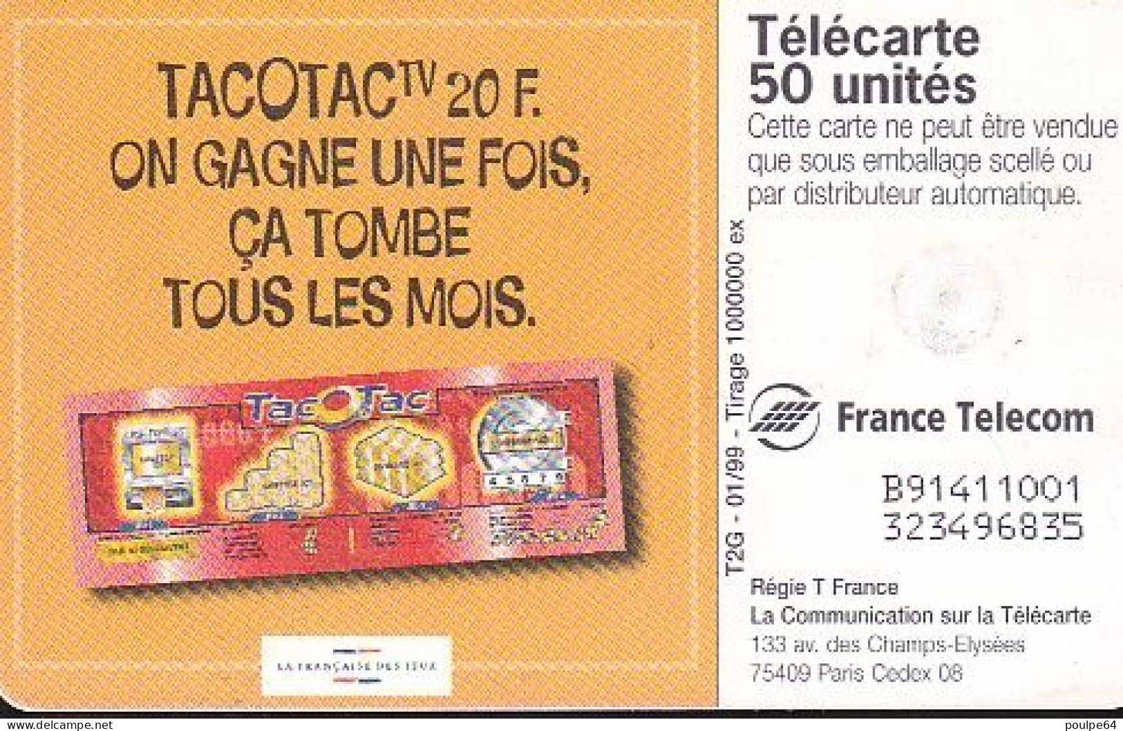 F952  01/1999 - TAC O TAC " Télé " - 50 GEM2 - 1999