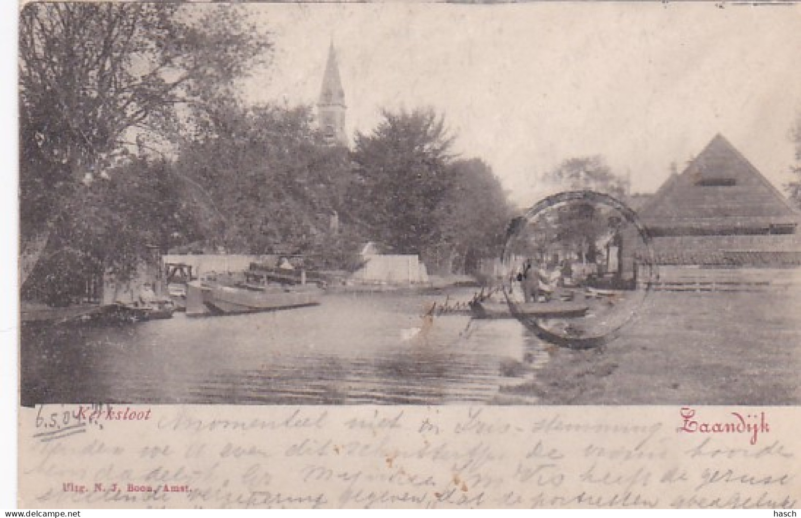 4845159Zaandijk, Kerksloot 1904. (doordruk Stempel) - Zaanstreek