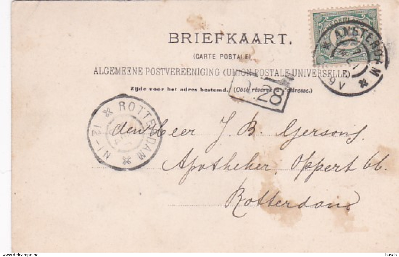 4845159Zaandijk, Kerksloot 1904. (doordruk Stempel) - Zaanstreek