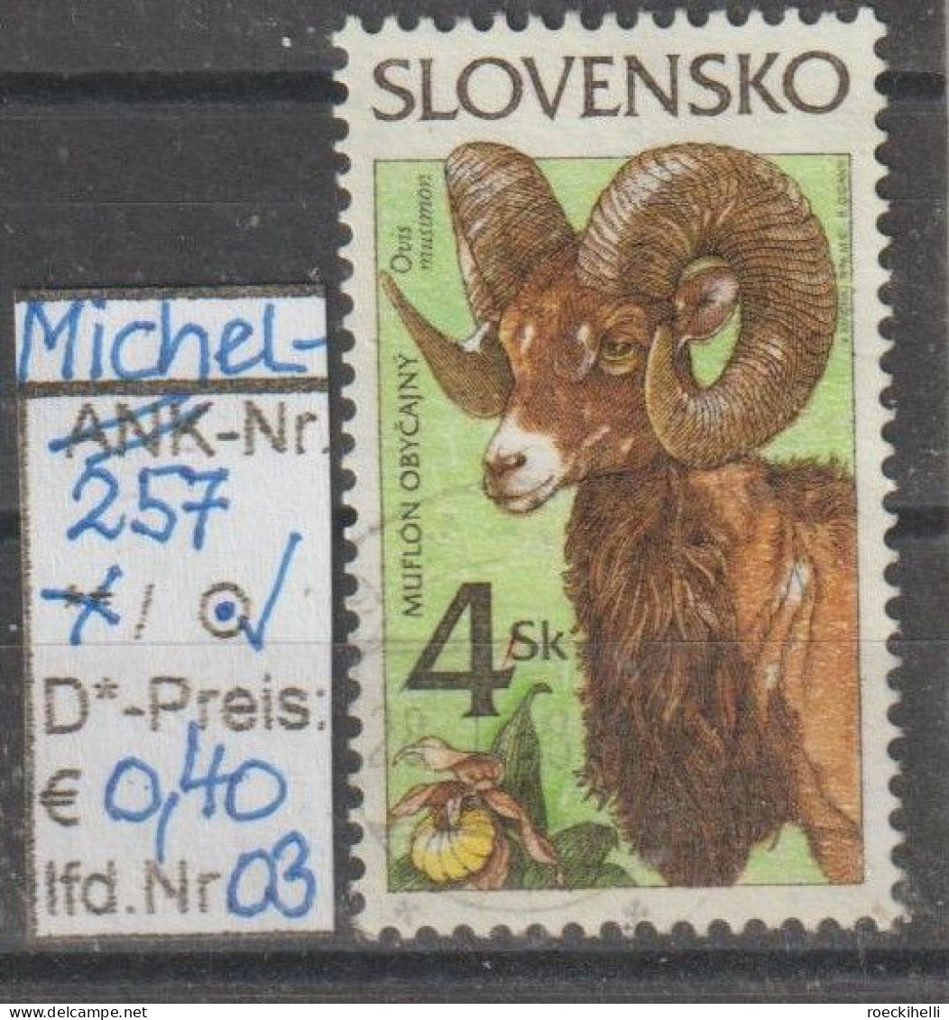 1996 - SLOWAKEI - FM/DM "Naturschutz - Europ. Mufflon" 4 Sk Mehrf. - O  Gestempelt - S.Scan (257o 01-03 Slowakei) - Oblitérés