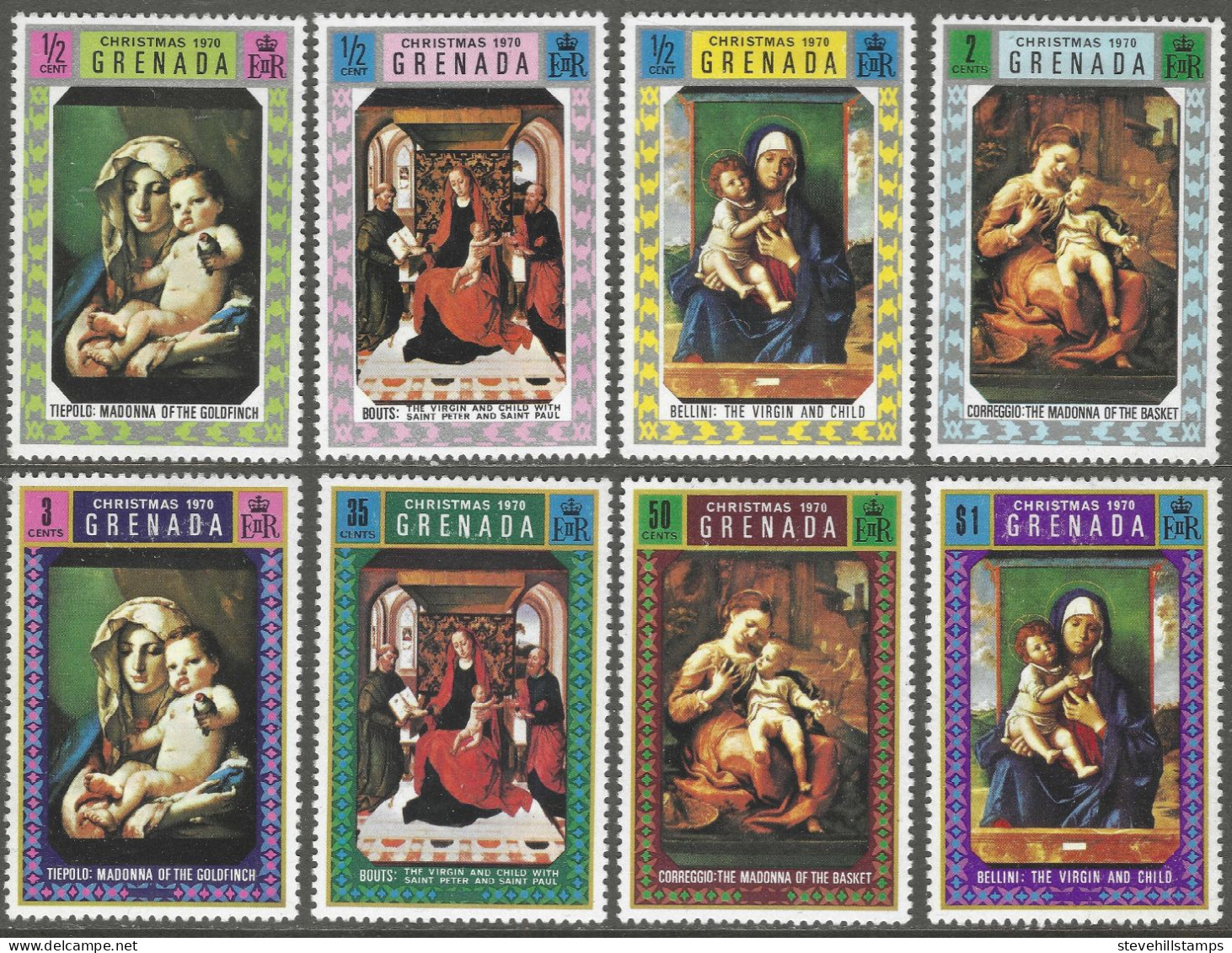 Grenada. 1970 Christmas. MH Complete Set. SG 414-421 - Grenada (...-1974)