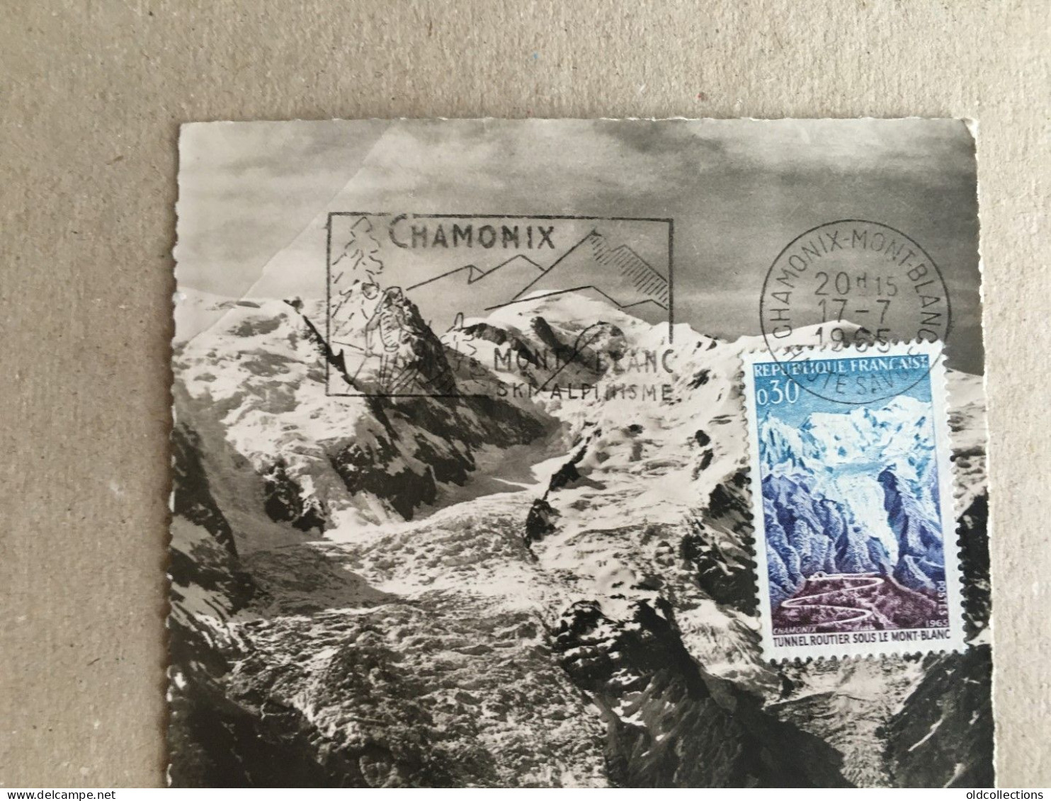 France Chamonix Mont Blanc Innaguration Du Tunnel Sous Le Mont Blanc 1965 Maximum Postcard  Maximaphily Stamp Timbre - Rhône-Alpes