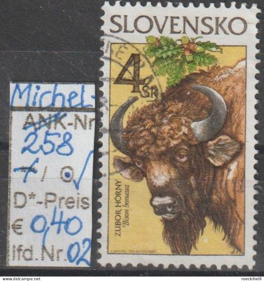 1996 - SLOWAKEI - FM/DM "Naturschutz - Wisent" 4 Sk Mehrf. - O  Gestempelt - S.Scan (258o 01-03 Slowakei) - Gebruikt