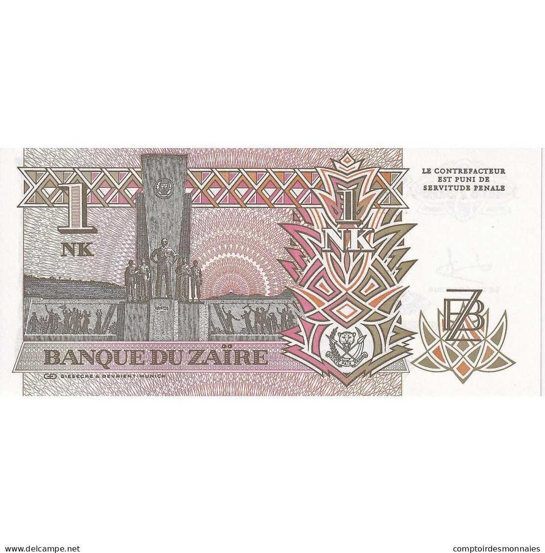 Billet, Zaïre, 1 Nouveau Likuta, 1993-06-24, KM:47a, NEUF - Zaïre