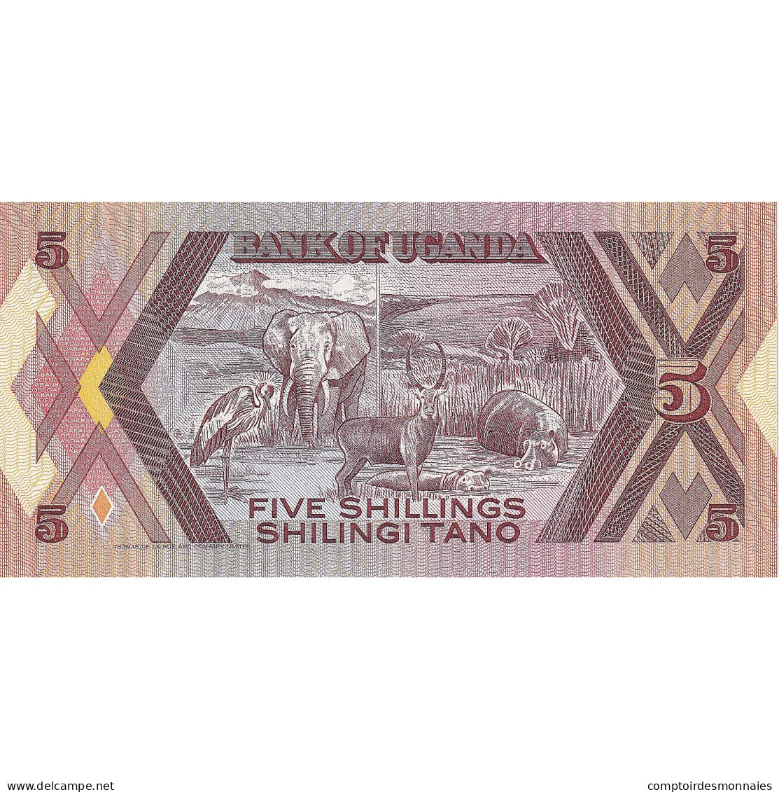 Billet, Uganda, 5 Shillings, 1987, KM:27, NEUF - Ouganda