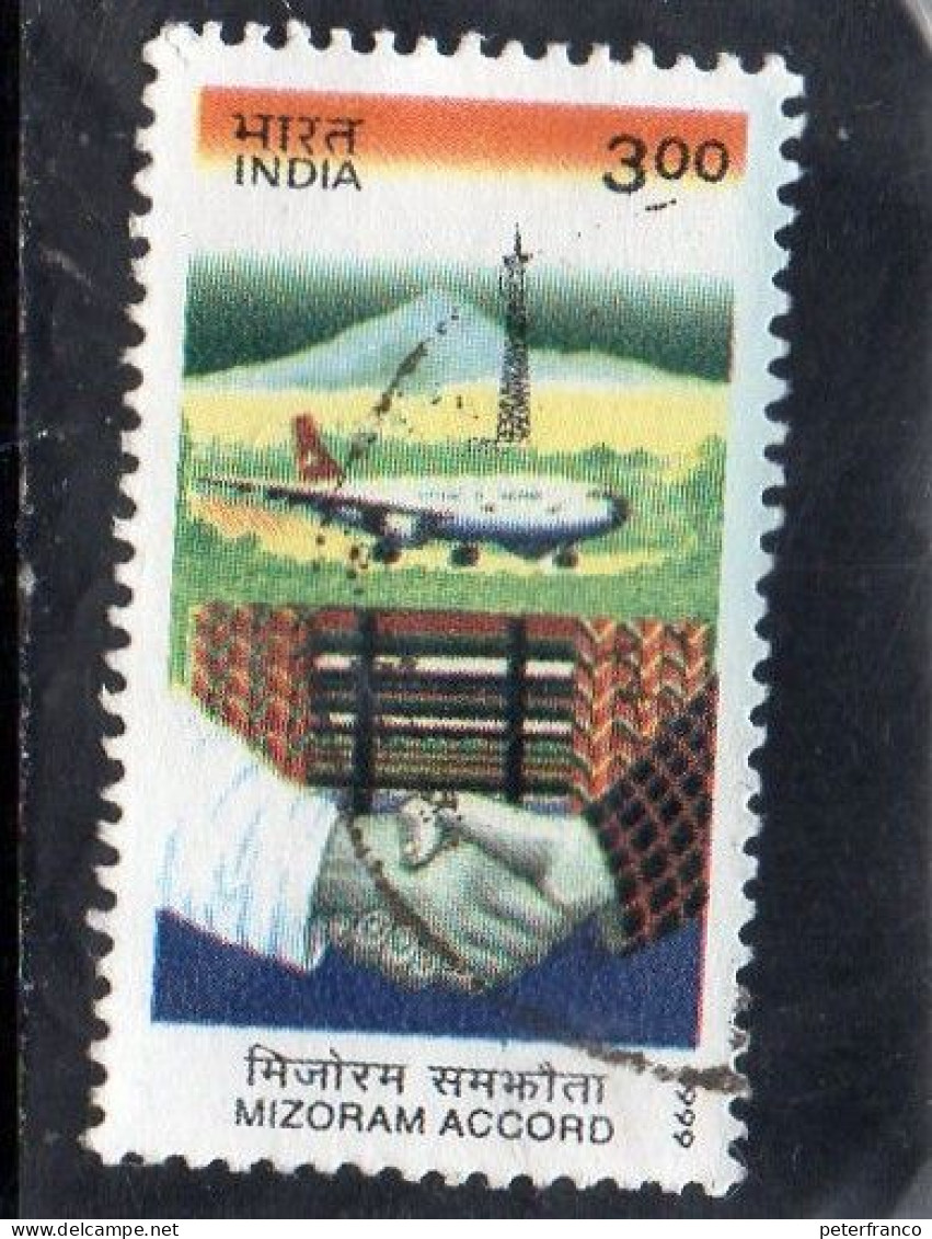 1999 India - Mizoram Accord - Gebruikt