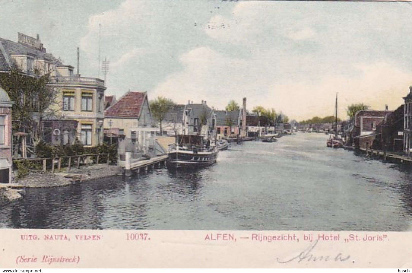 484414Alfen, Rijngezicht, Bij Hotel ,,St. Joris’’.(poststempel 1909) - Alphen A/d Rijn