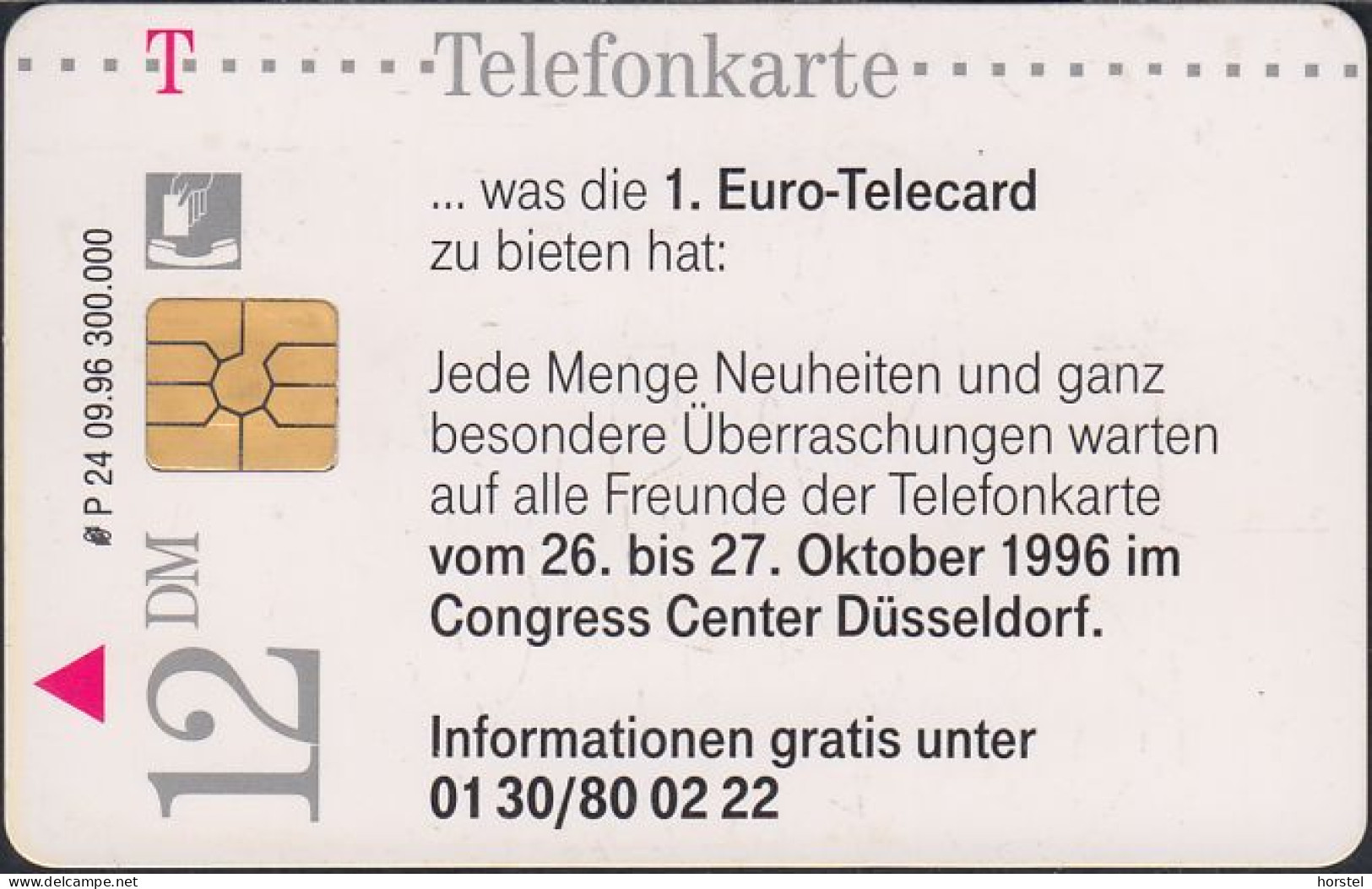 Germany P24/96 1. Euro Telecard Düsseldorf 1996 - P & PD-Series: Schalterkarten Der Dt. Telekom