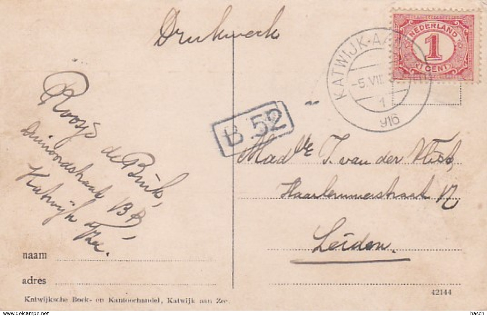 4844495Katwijk Aan Zee, ‘’Oude Kerk’’. 1916. (linksboven Een Kleine Vouw) - Katwijk (aan Zee)