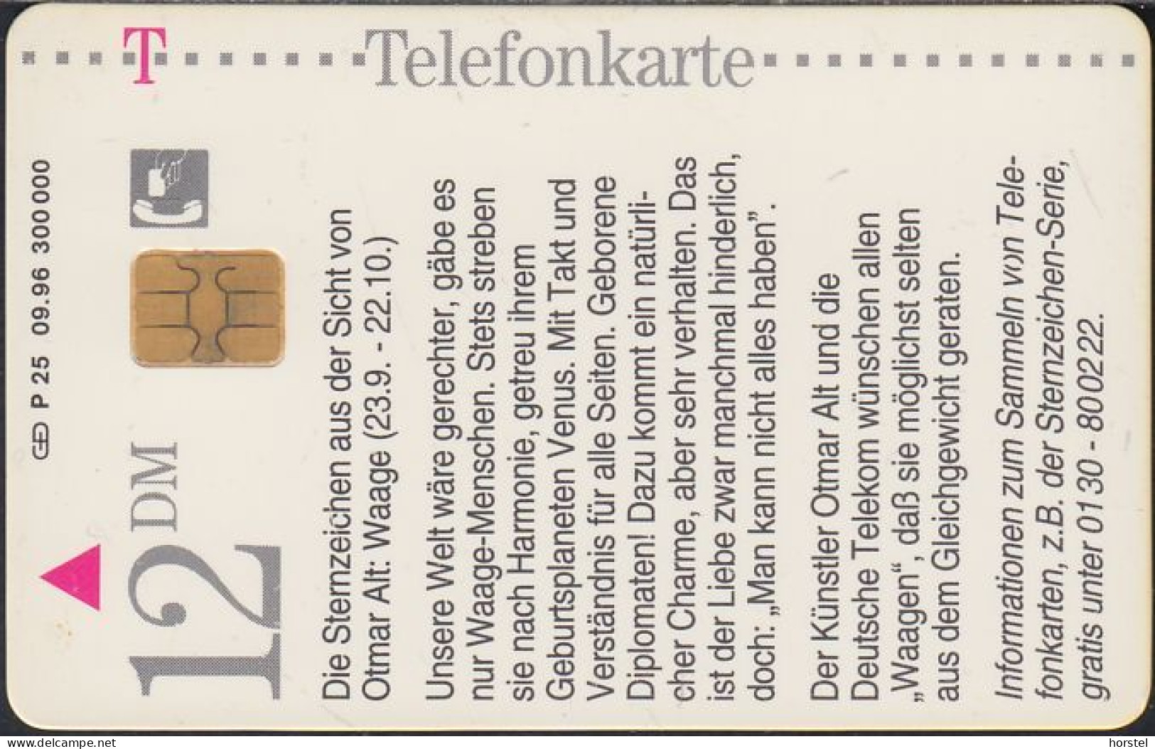 Germany P25/96 Otmar Alt - Horoskop - Waage  DD:1610 - P & PD-Series: Schalterkarten Der Dt. Telekom