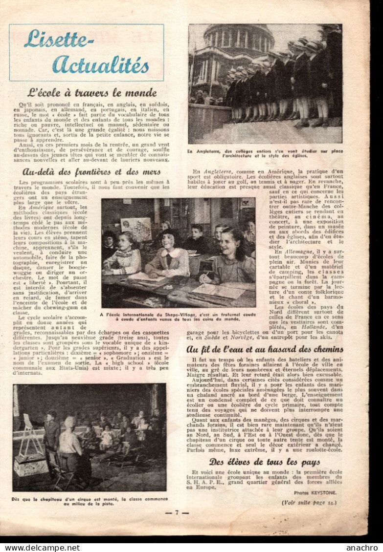 Magazine LISETTE  N° 43 Du 25 Octobre 1953 Autour D'un Feu De Camp - Lisette