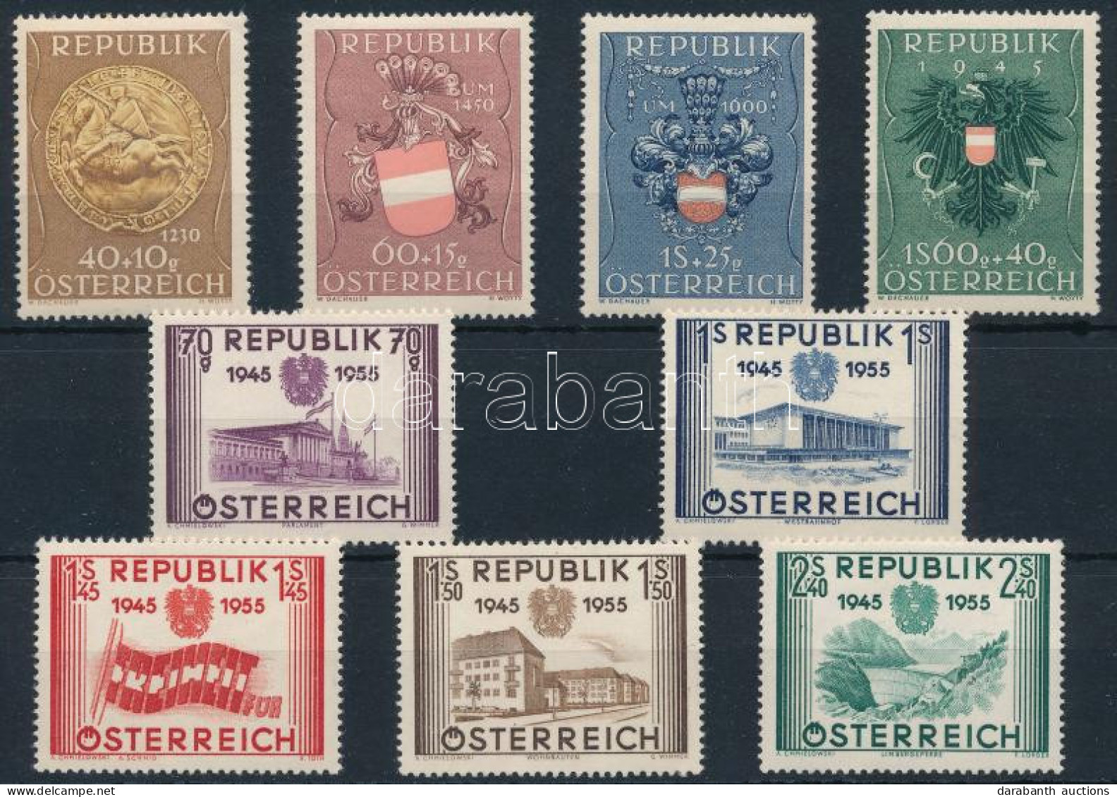 ** Ausztria 1949-1955 Mi 937-940, 1012-1016 (Mi EUR 105,-) - Otros & Sin Clasificación