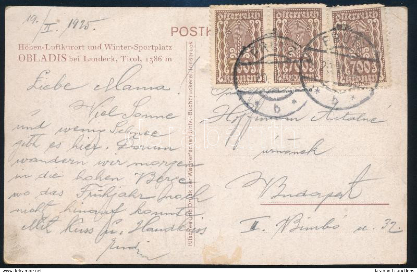 Ausztria 1925 - Other & Unclassified