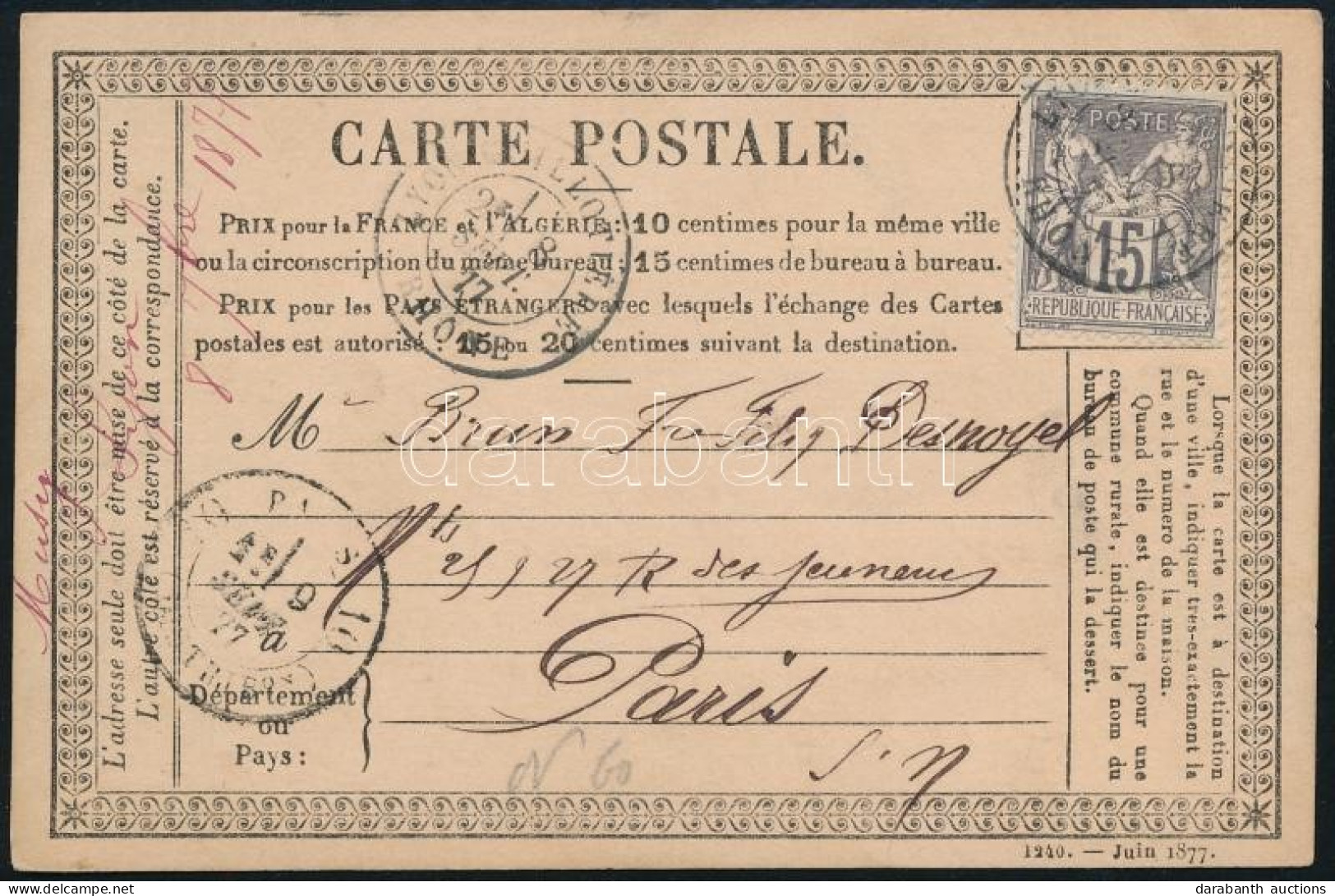 Franciaország 1877 - Autres & Non Classés