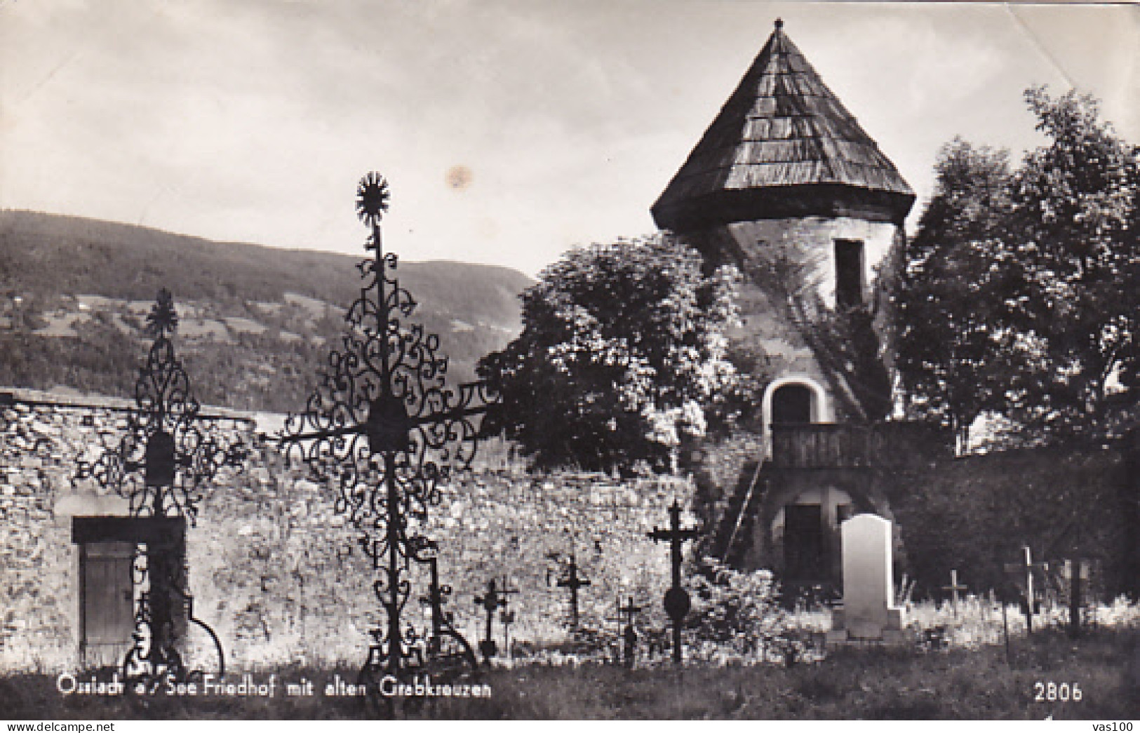 CPA OSSIACHERSEE- CEMETERY WITH OLD GRAVE CROSSES - Ossiachersee-Orte