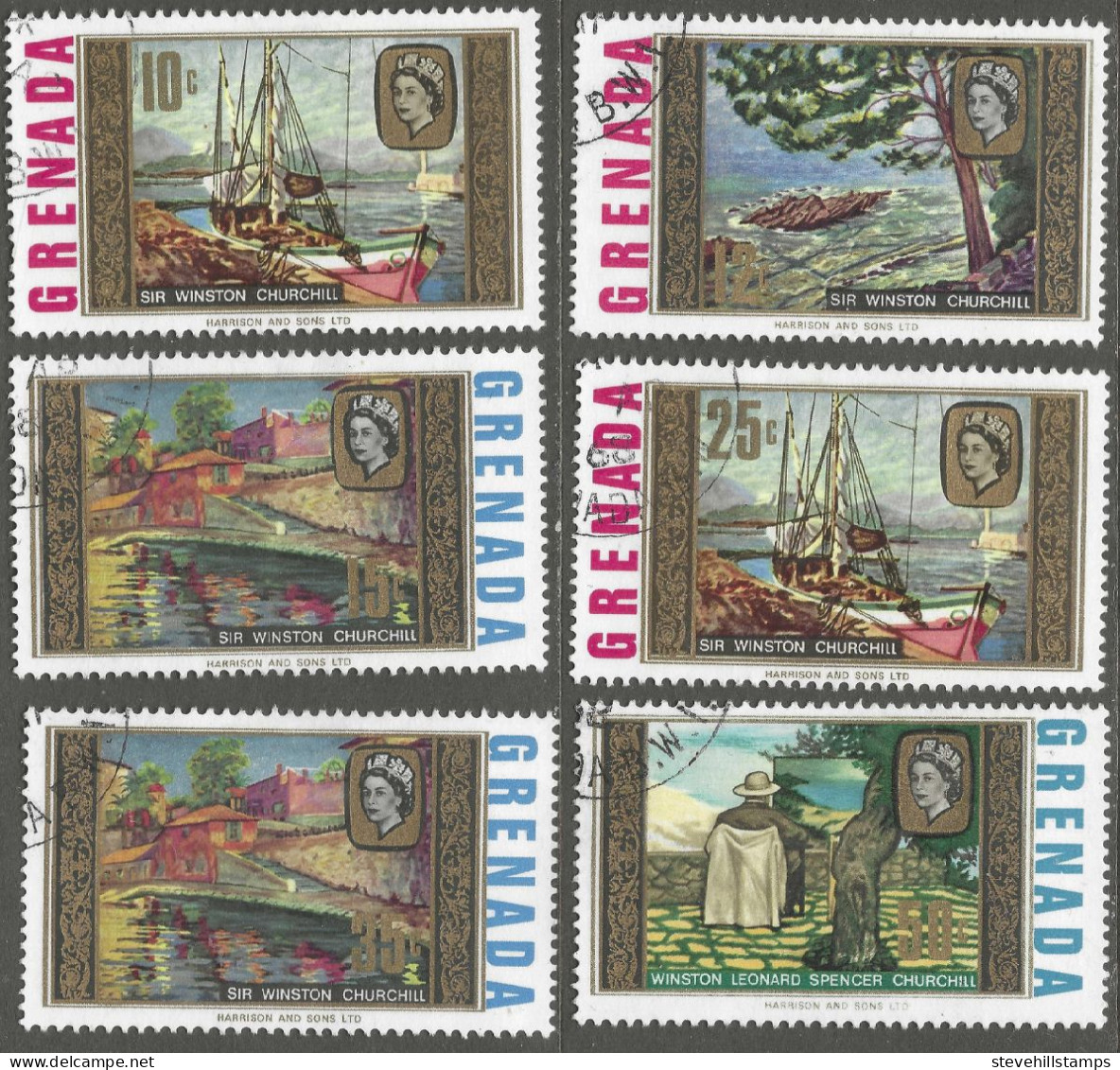 Grenada. 1968 Paintings By Sir Winston Churchill. Used Complete Set. SG 289-294 - Grenada (...-1974)