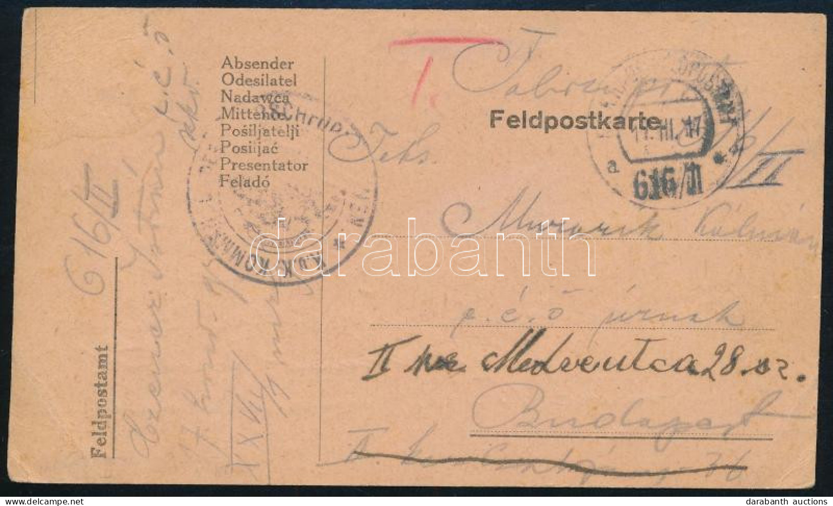 1917 Tábori Posta Levelezőlap / Field Postcard "TP 616/ II A" (Gudlin 150 P) - Andere & Zonder Classificatie