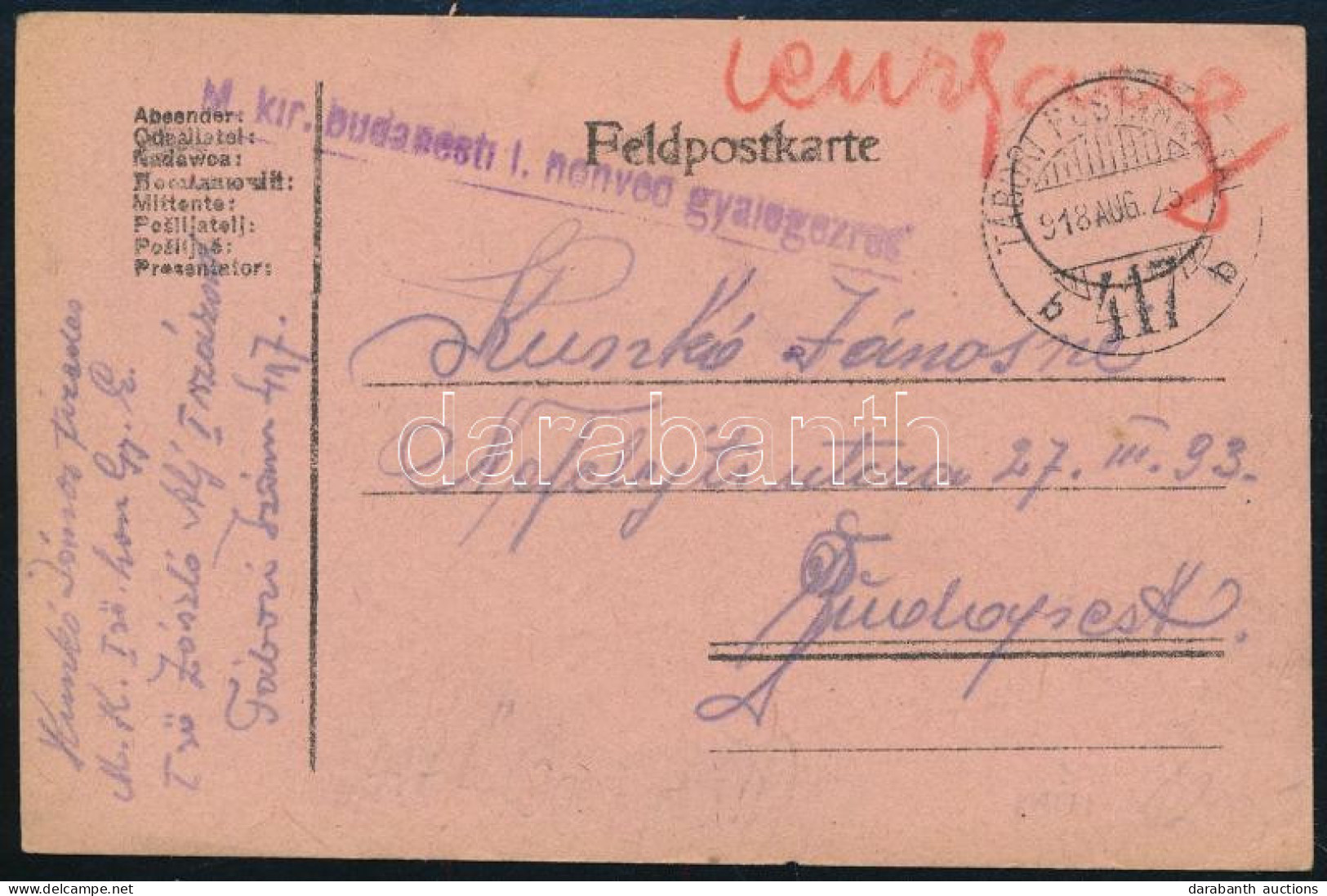 1918 Tábori Posta Levelezőlap / Field Postcard "TP 417 B" - Andere & Zonder Classificatie