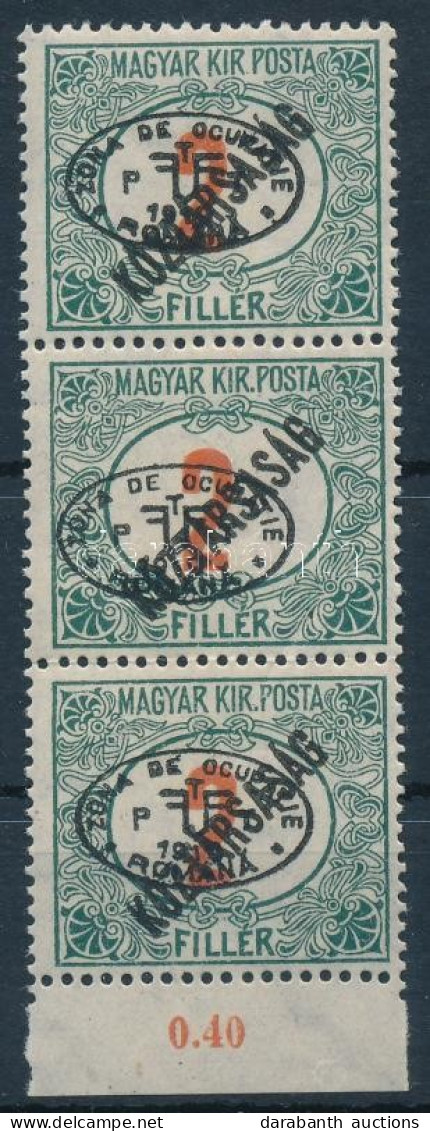 ** Debrecen I. 1919 Portó/Köztársaság 2f Hármascsík (27.000) / Mi P 11 Stripe Of 3. Signed: Bodor - Altri & Non Classificati