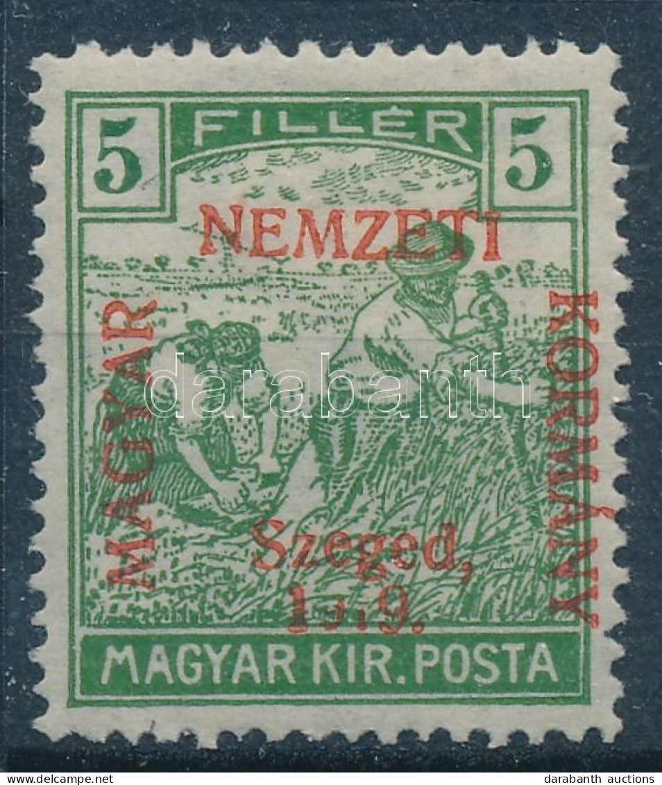 * 1919 Arató 5f Hiányos Felülnyomással. Signed: Bodor - Sonstige & Ohne Zuordnung