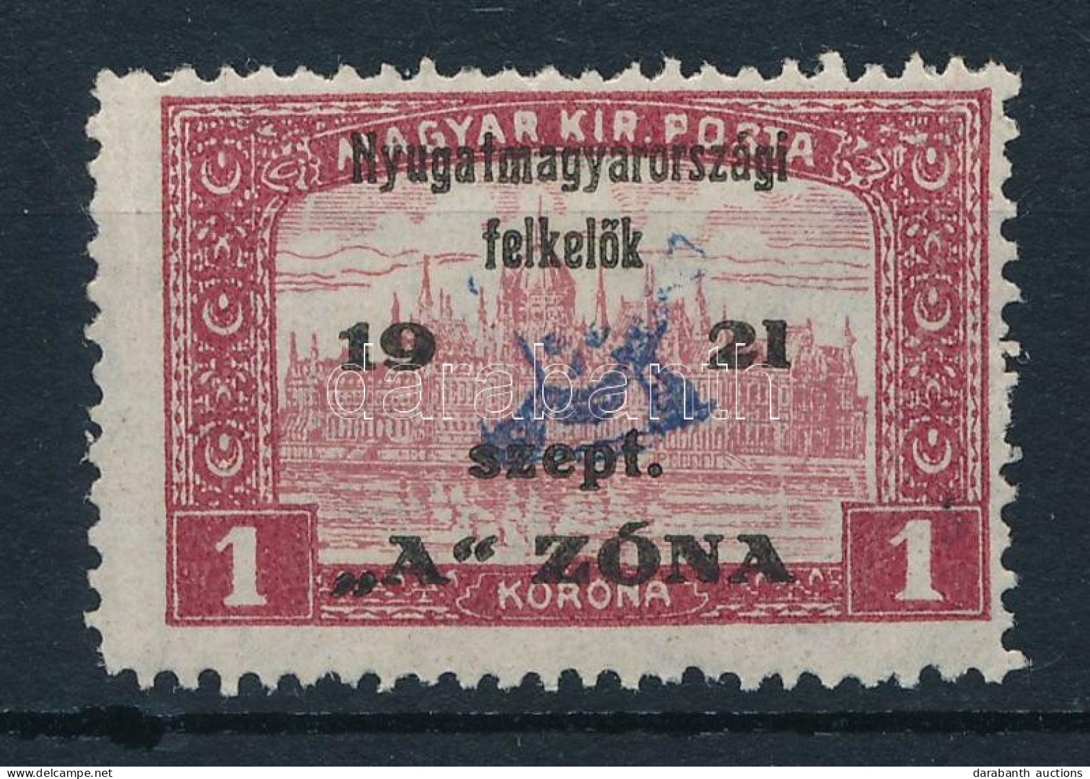 * Nyugat-Magyarország II. 1921 Parlament 1K Bodor Vizsgálójellel (**18.000) - Other & Unclassified